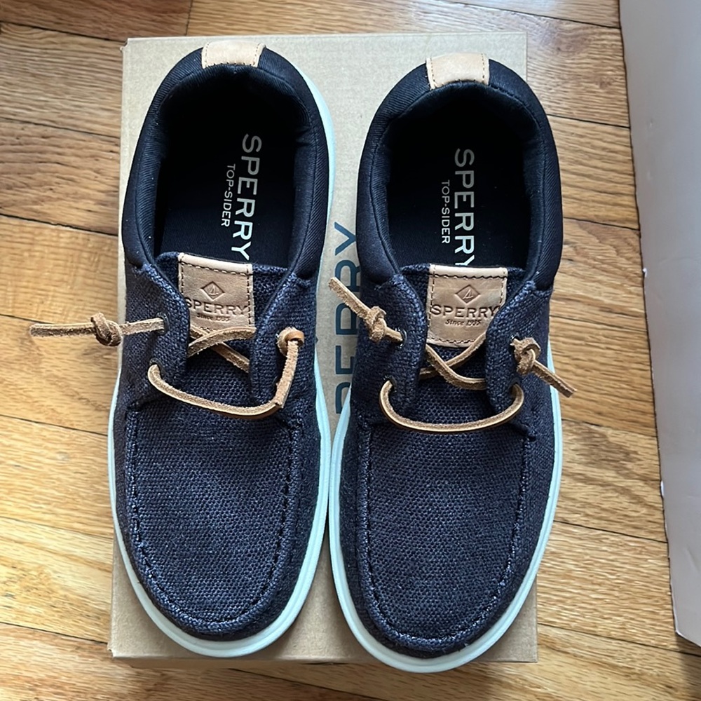 Sperry Topsider Women's Captain's Moc Hemp Slip On  size 6m  blue NWT